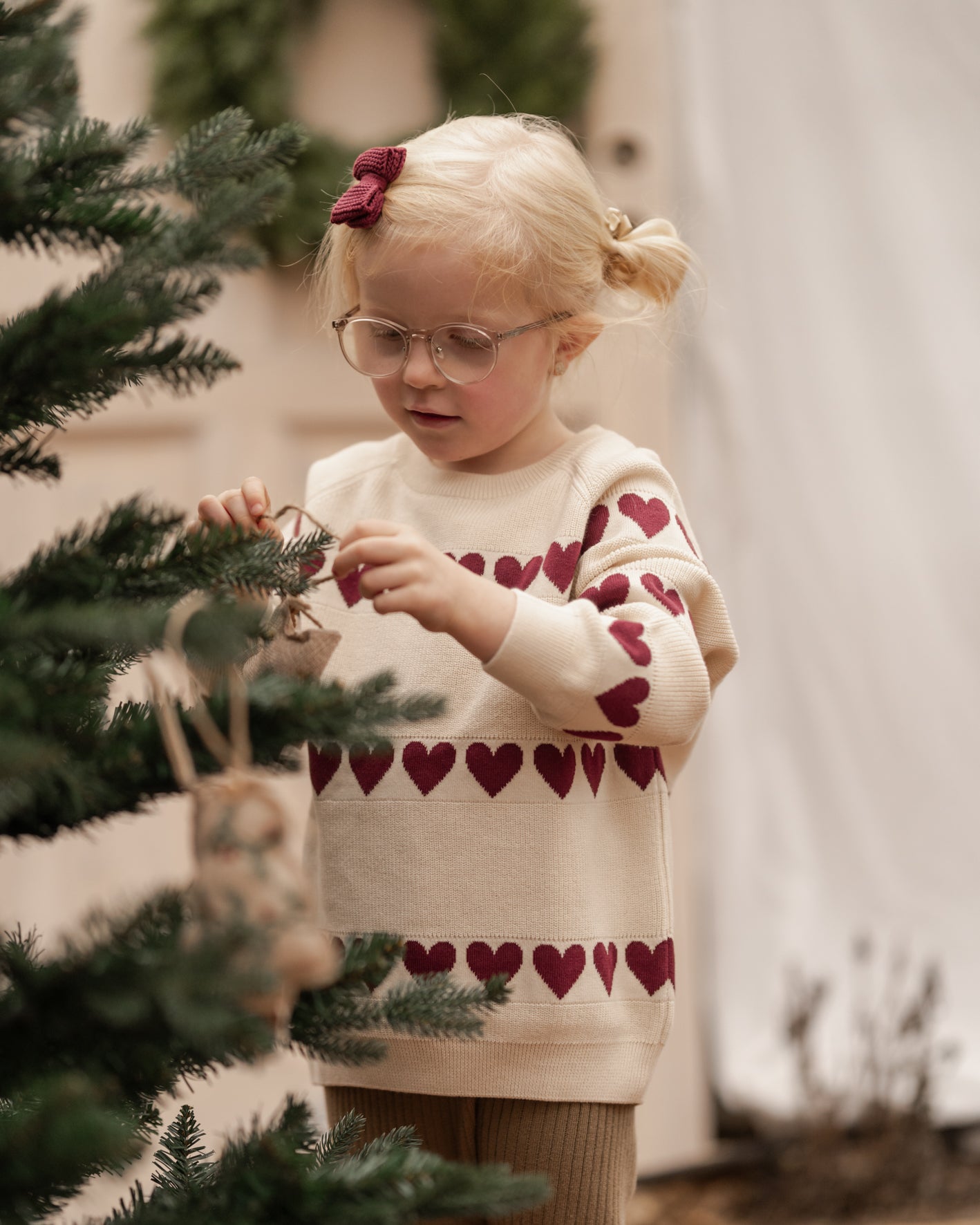 Hanevild Rød hjerte bluse Blouses Ivory