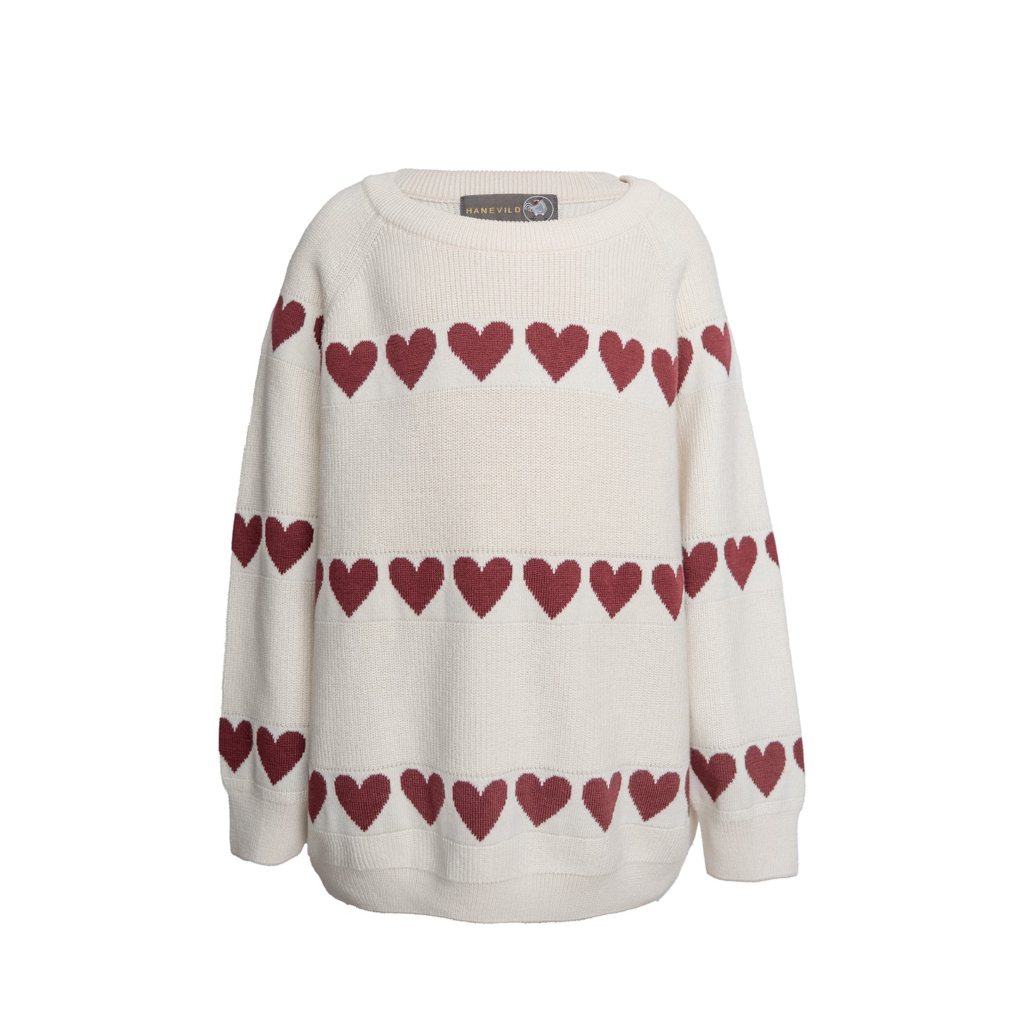 Hanevild Rød hjerte bluse Blouses Ivory