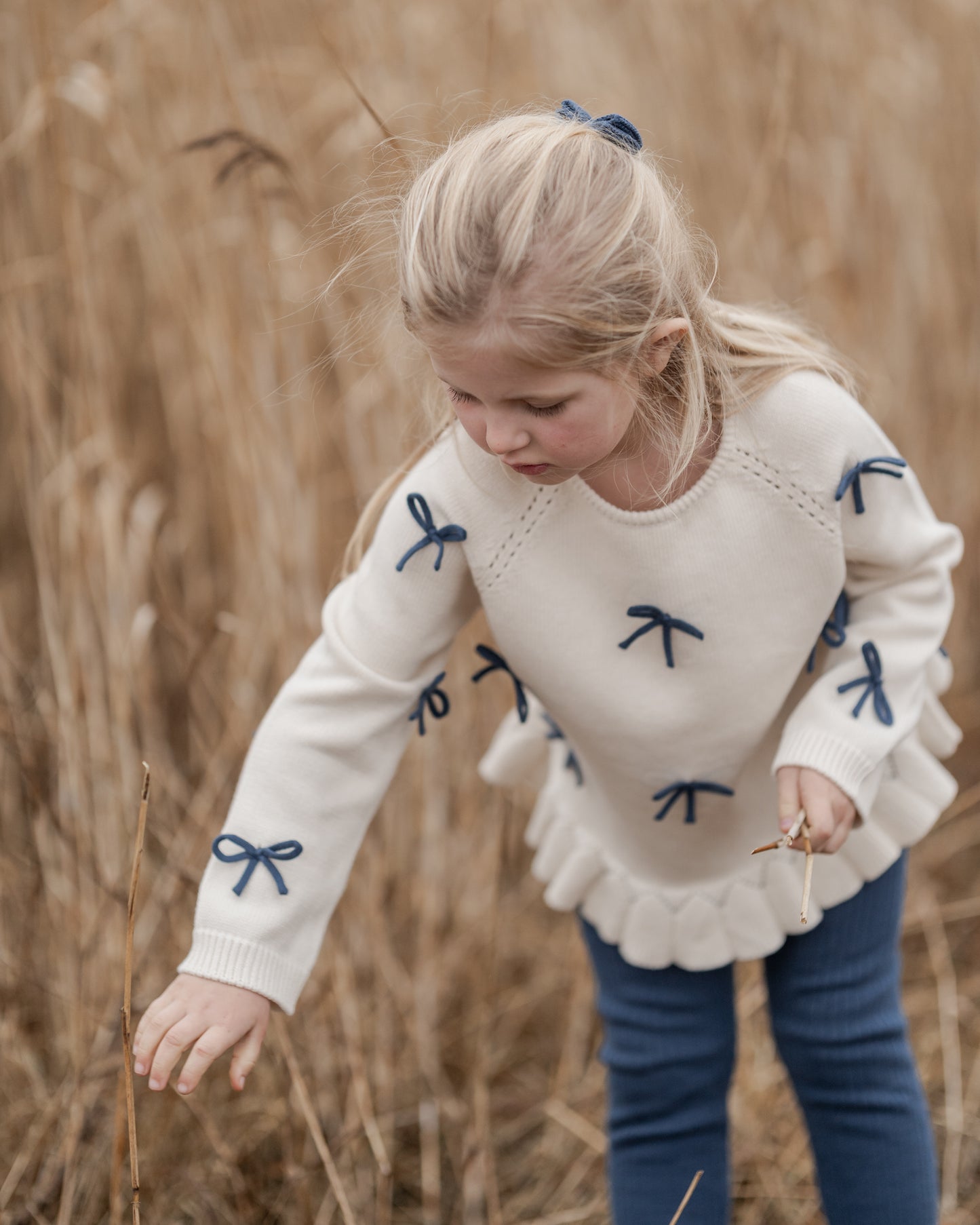 Hanevild Sløjfe sweater Blouses Ivory