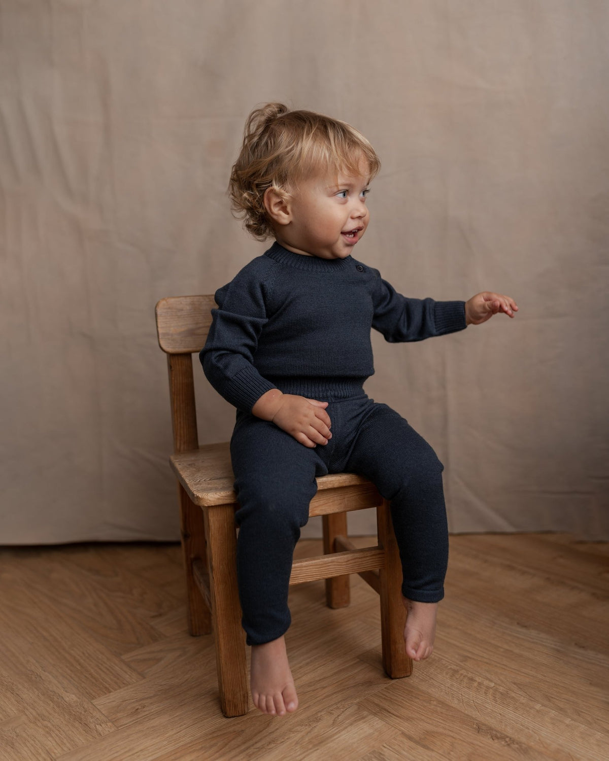 Martin bodystocking - økologisk uld – Navy - Hanevild