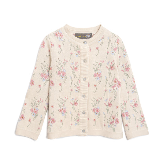 Hanevild Blomster cardigan - pige Blouses Summer sand