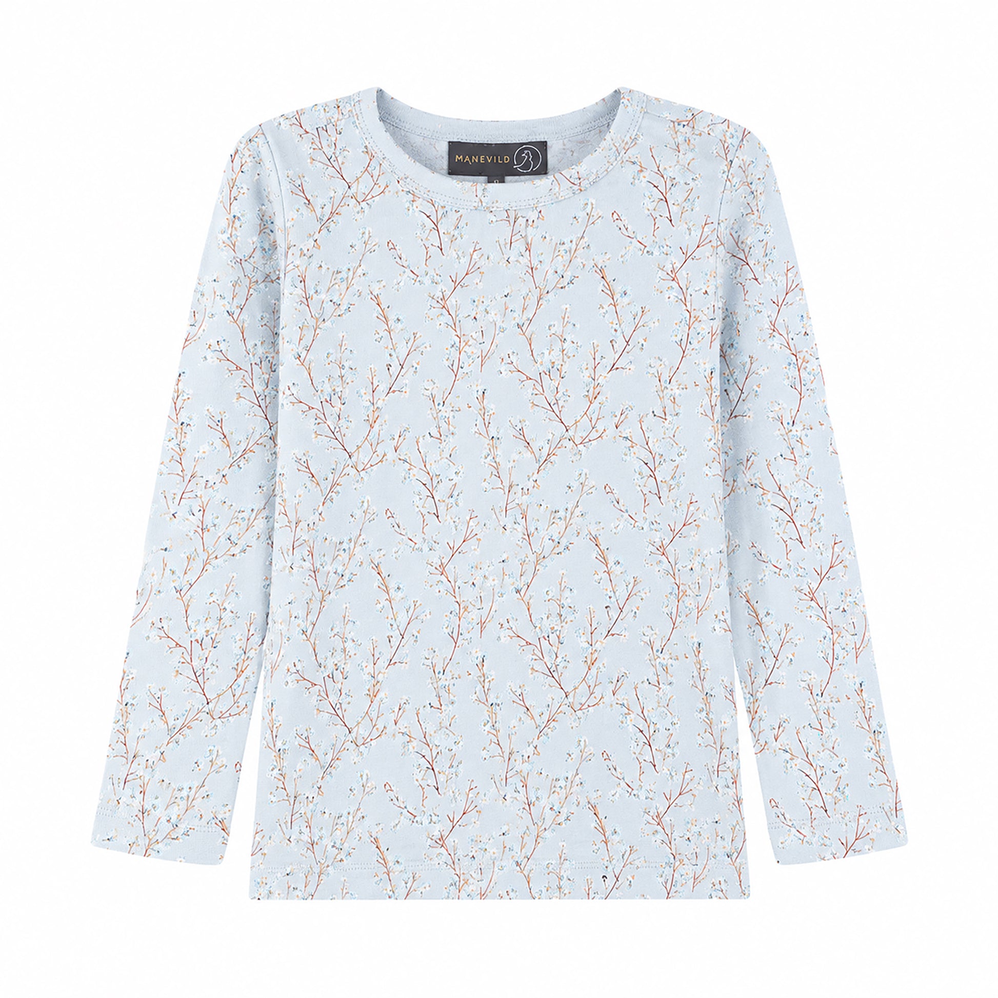 Hanevild Blue flower t shirt Blouses Baby blue