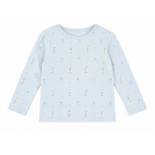 Hanevild Blue flower t shirt Blouses Baby blue