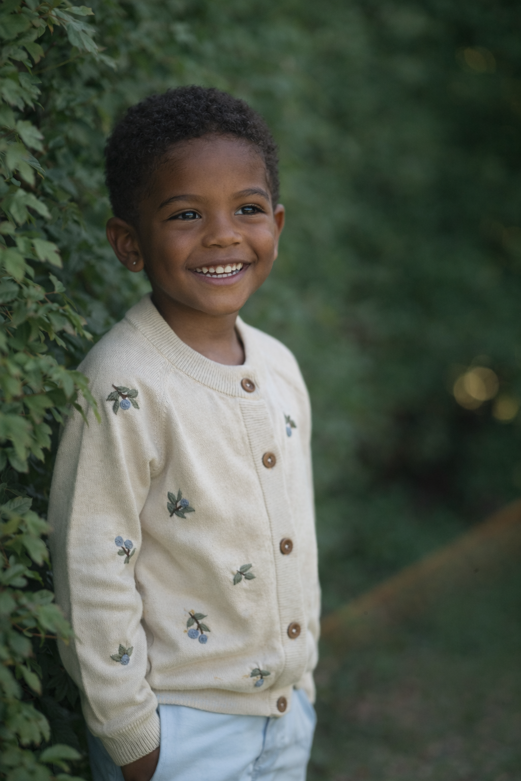 Hanevild Cardigant il børn, emd blåbær Blouses Summer sand