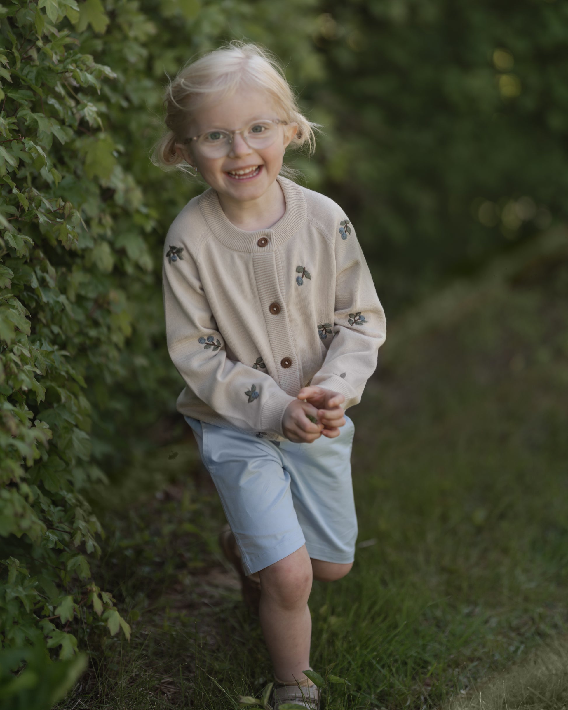 Hanevild Cardigant il børn, emd blåbær Blouses Summer sand