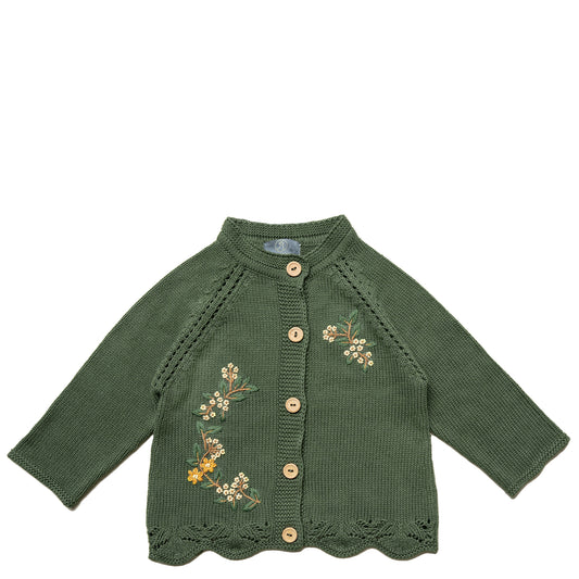 Hanevild Elna cardigan, bronzegrøn Blouses Bronze green