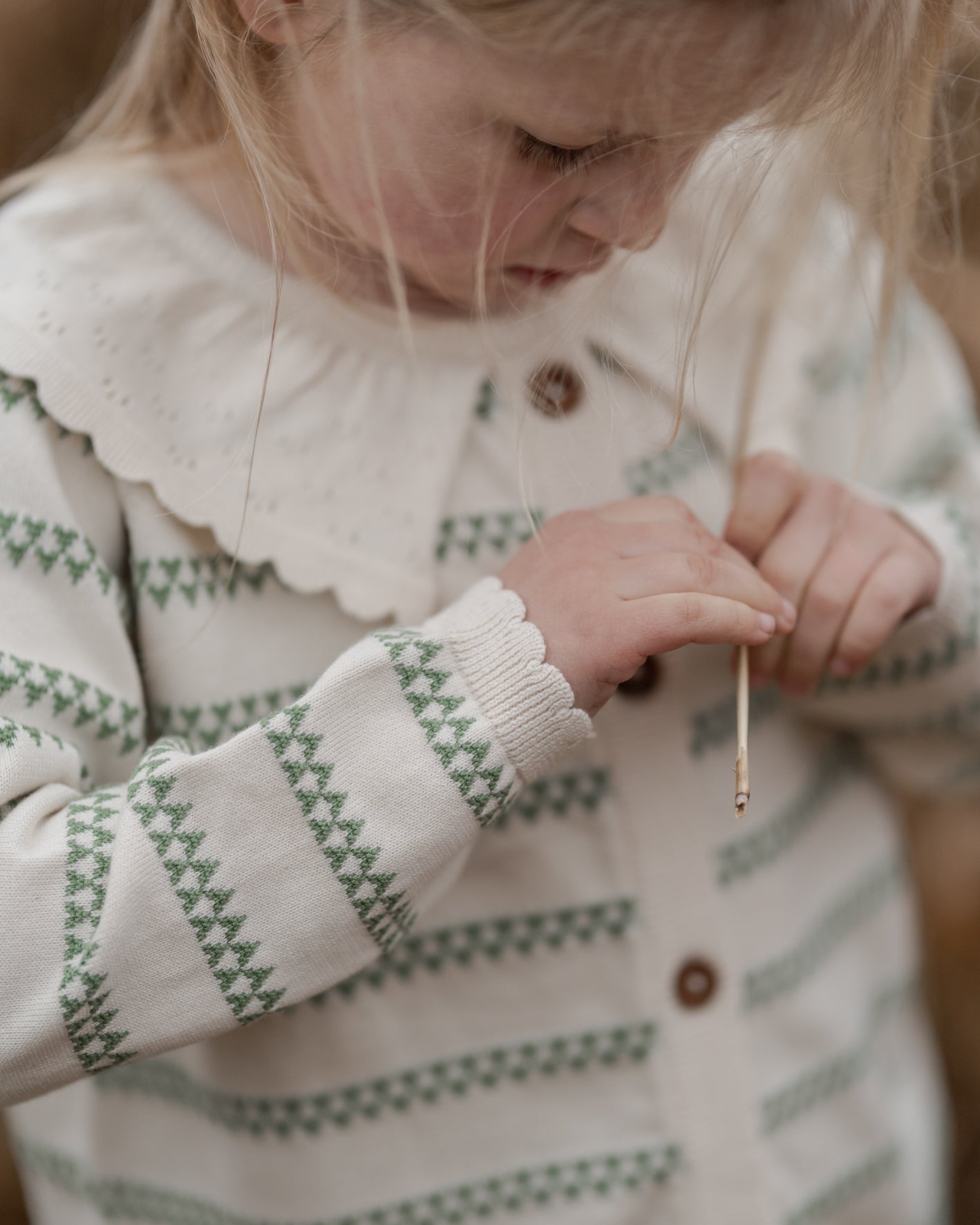 Hanevild Hjerte cardigan Blouses Shale green