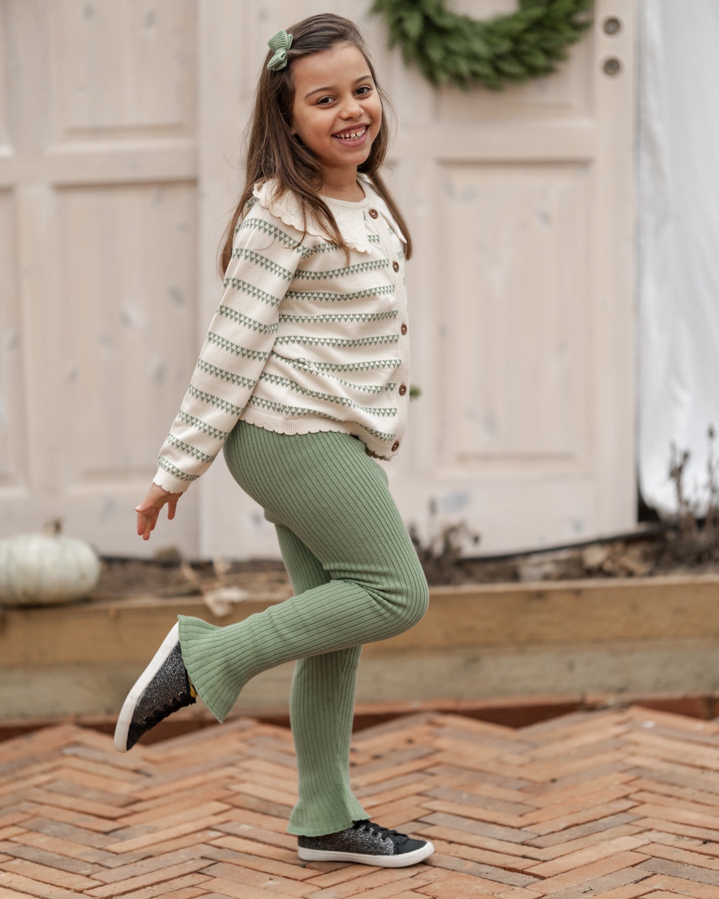 Hanevild Hjerte cardigan Blouses Shale green