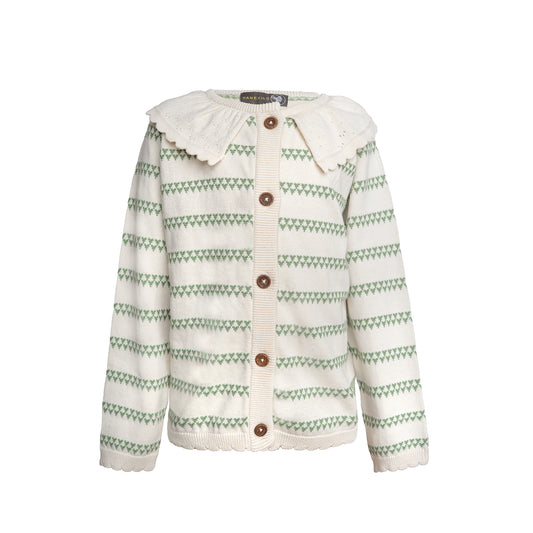 Hanevild Hjerte cardigan Blouses Shale green