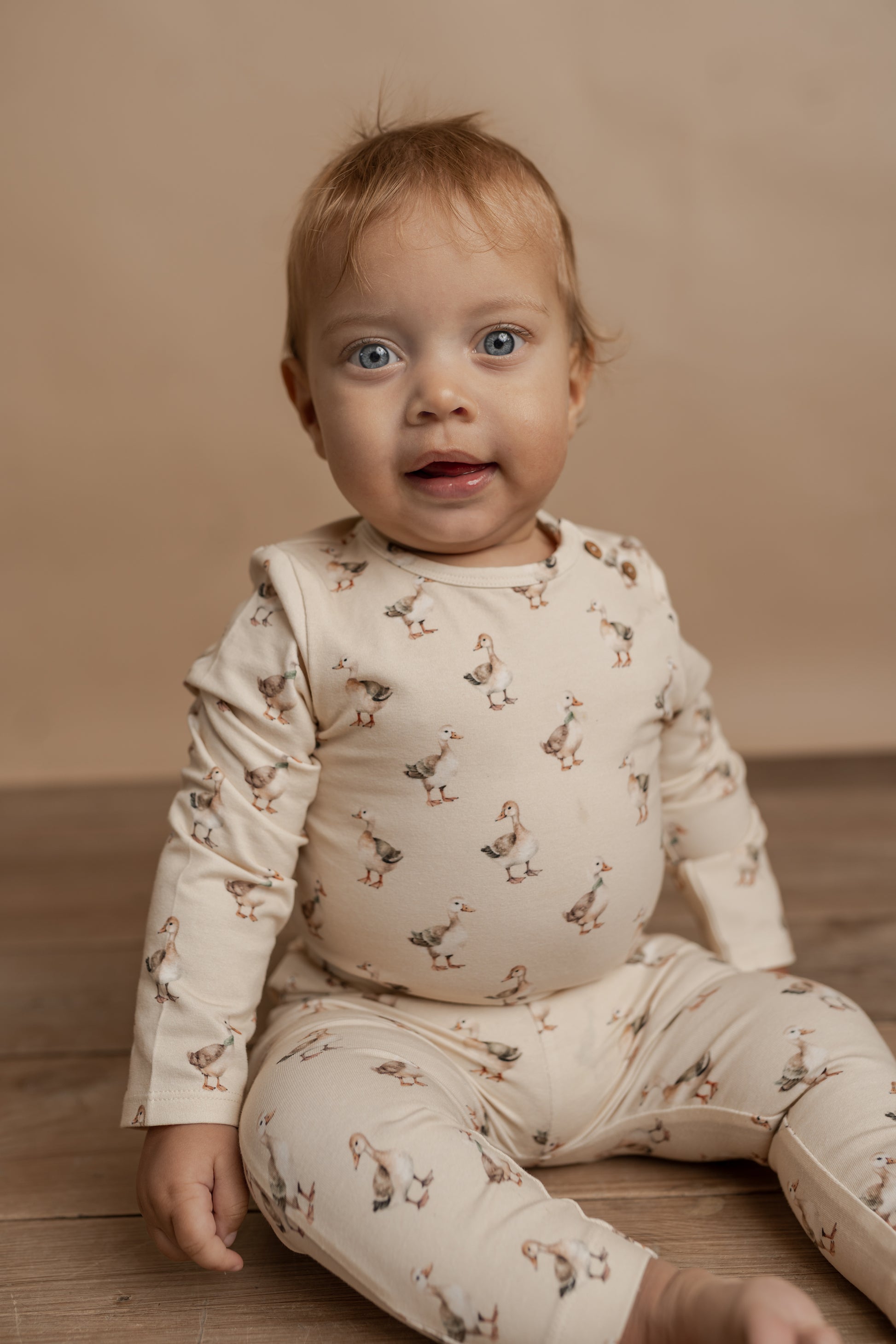 Hanevild Leggings med gåseprint - baby Pants Summer sand