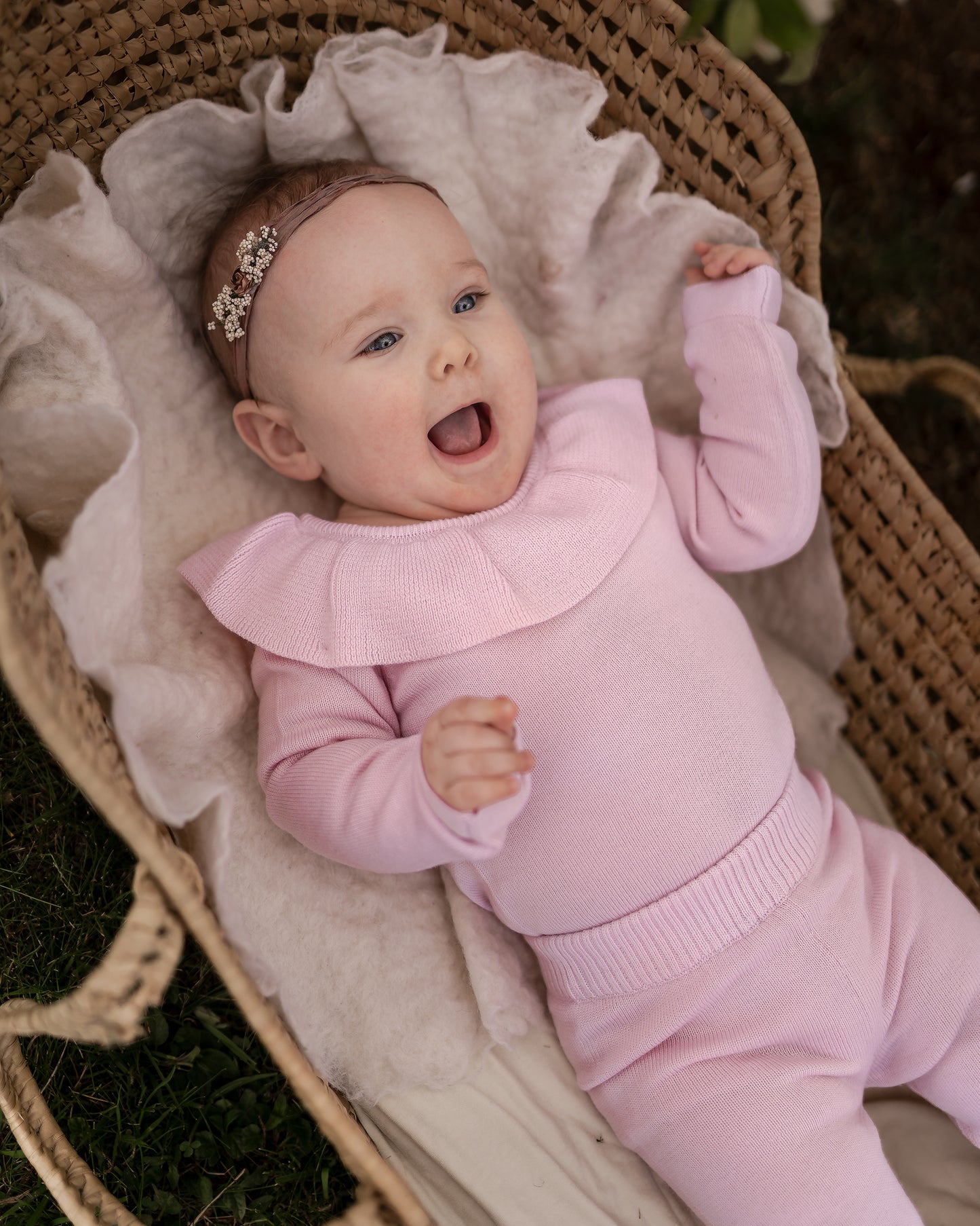 Hanevild Laura romper - merinould Bodystocking pink merino wool