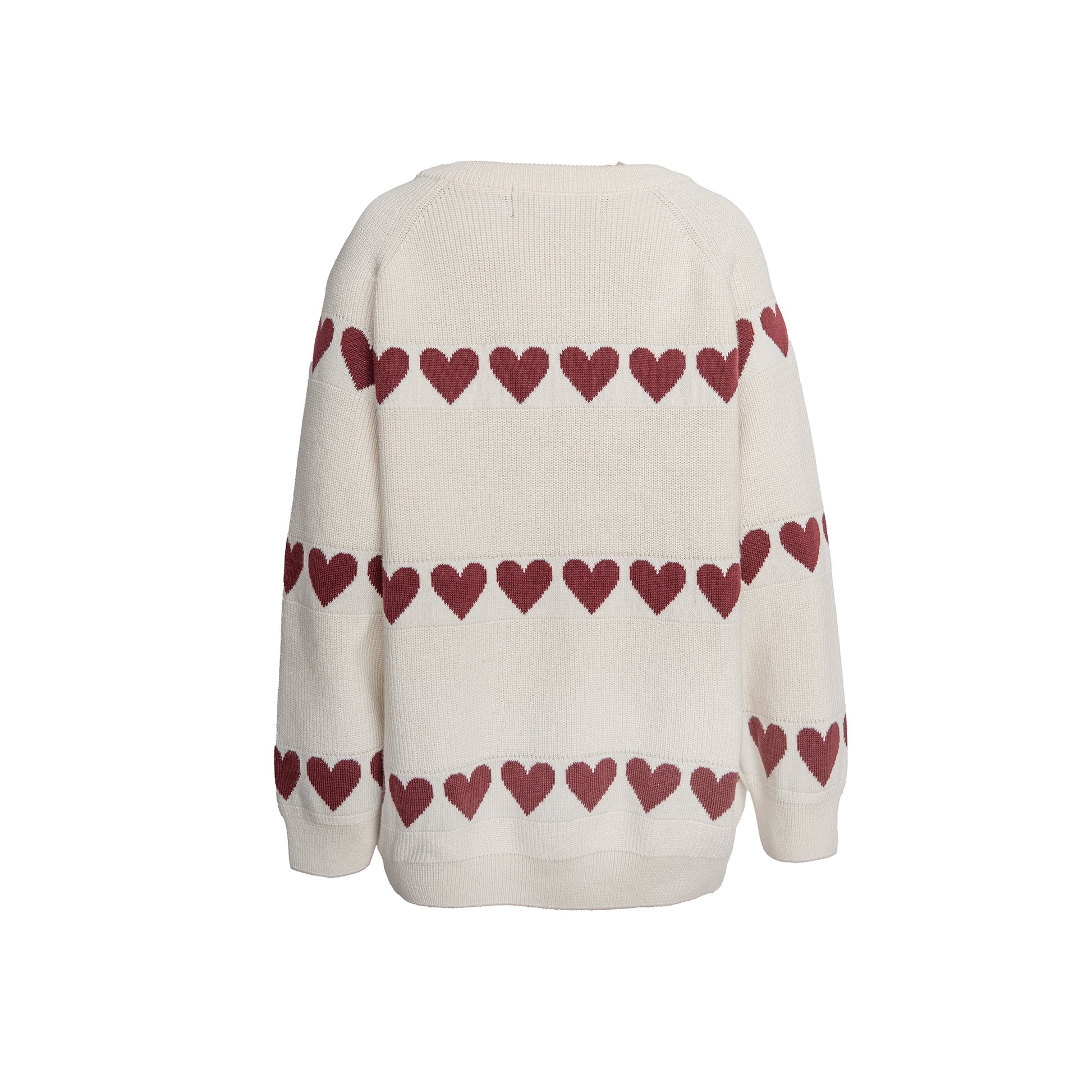 Hanevild Rød hjerte bluse Blouses Ivory