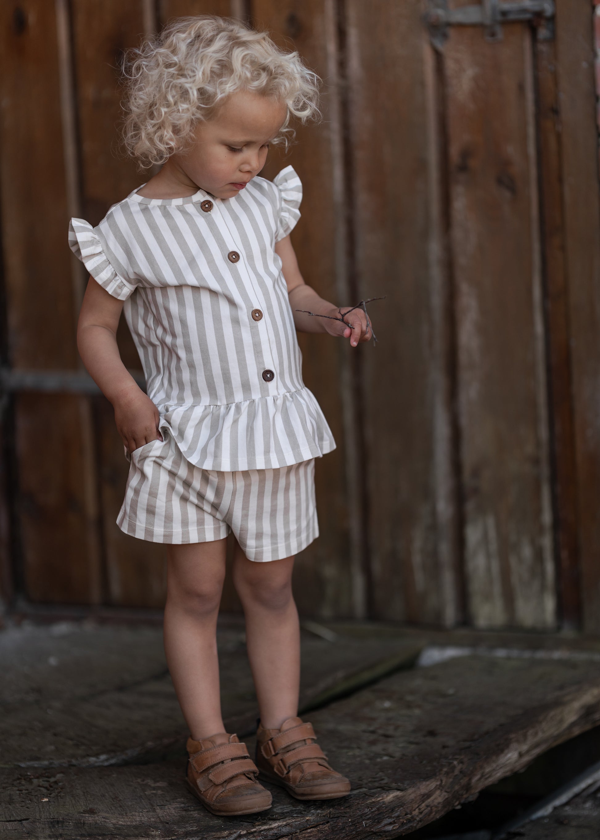 Hanevild Stribet shorts - pige Pants Summer sand