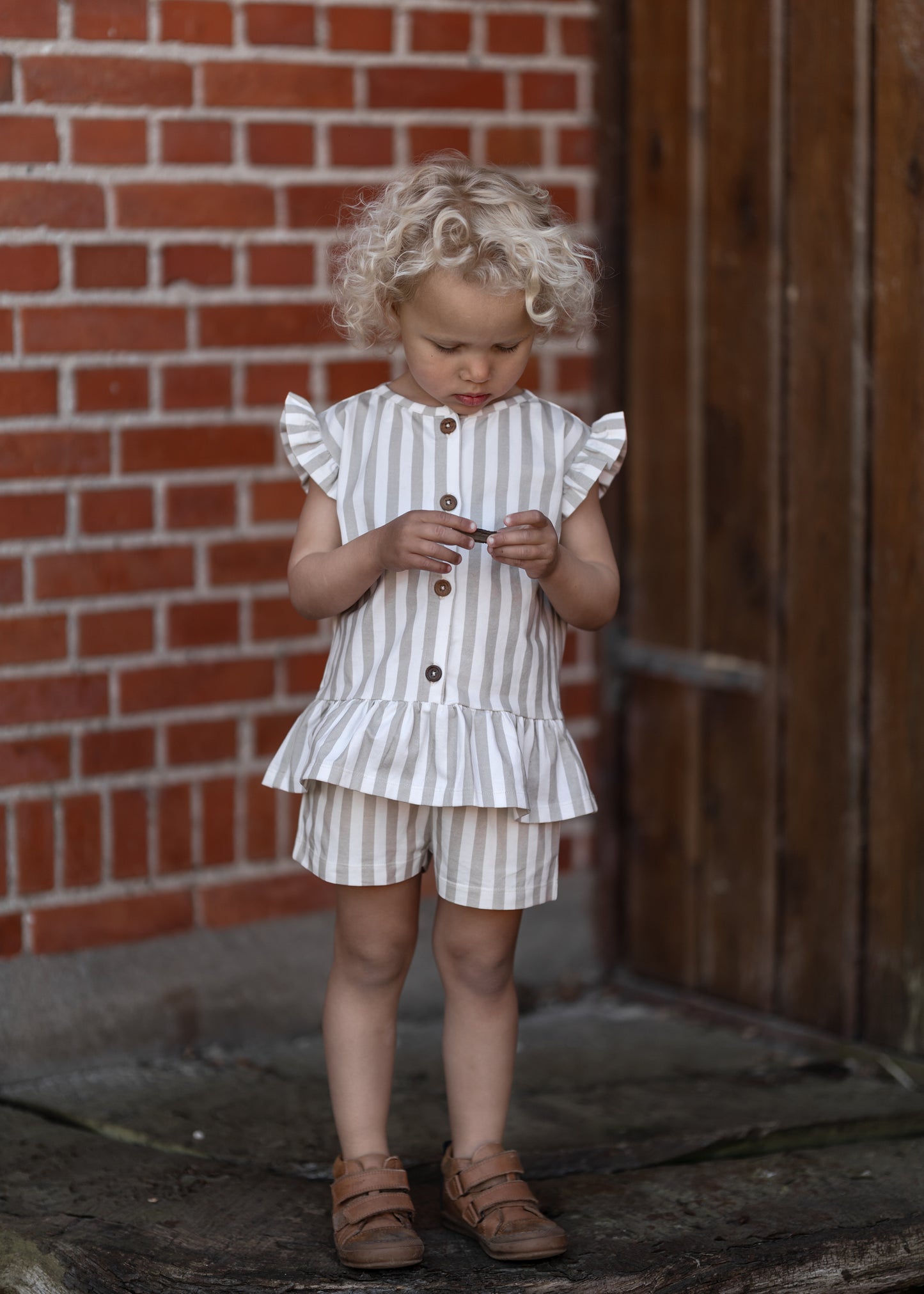 Hanevild Stribet top T-shirts Summer sand