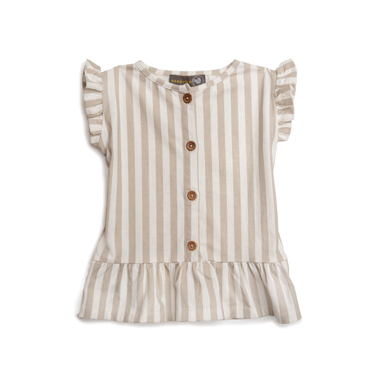 Hanevild Stribet top T-shirts Summer sand