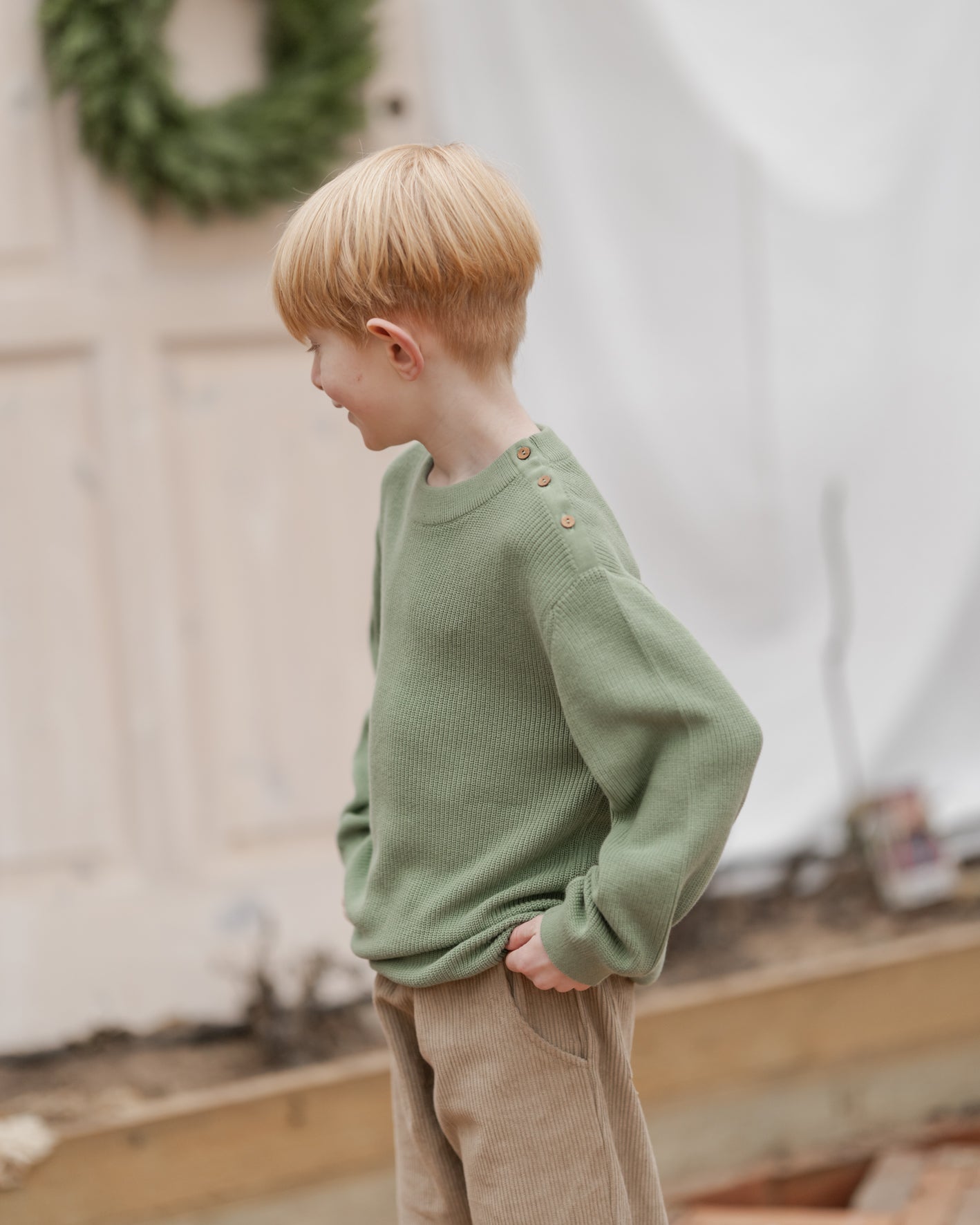 Hanevild Theodor sweater Blouses Shale green