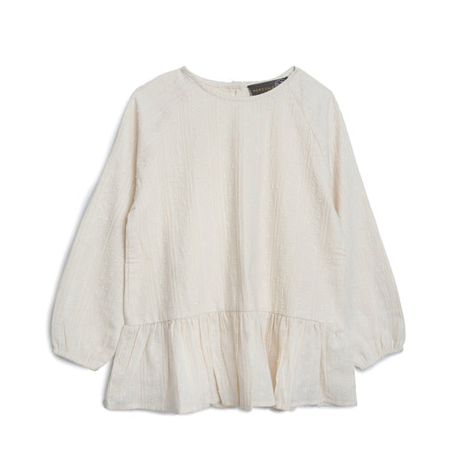 Birgit bluse - til piger - Cream - Hanevild