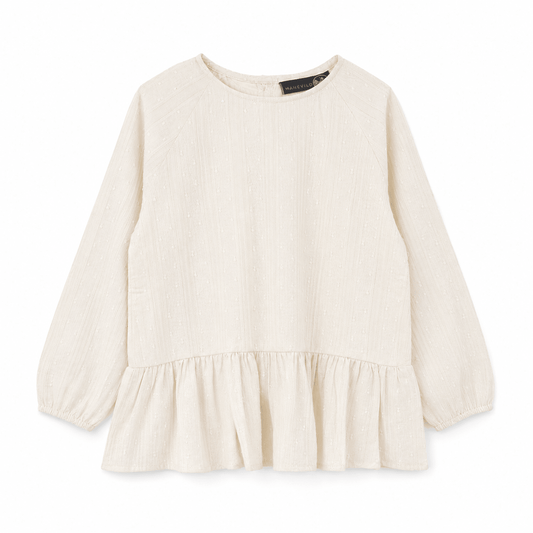 Birgit bluse - til piger - Cream - Hanevild