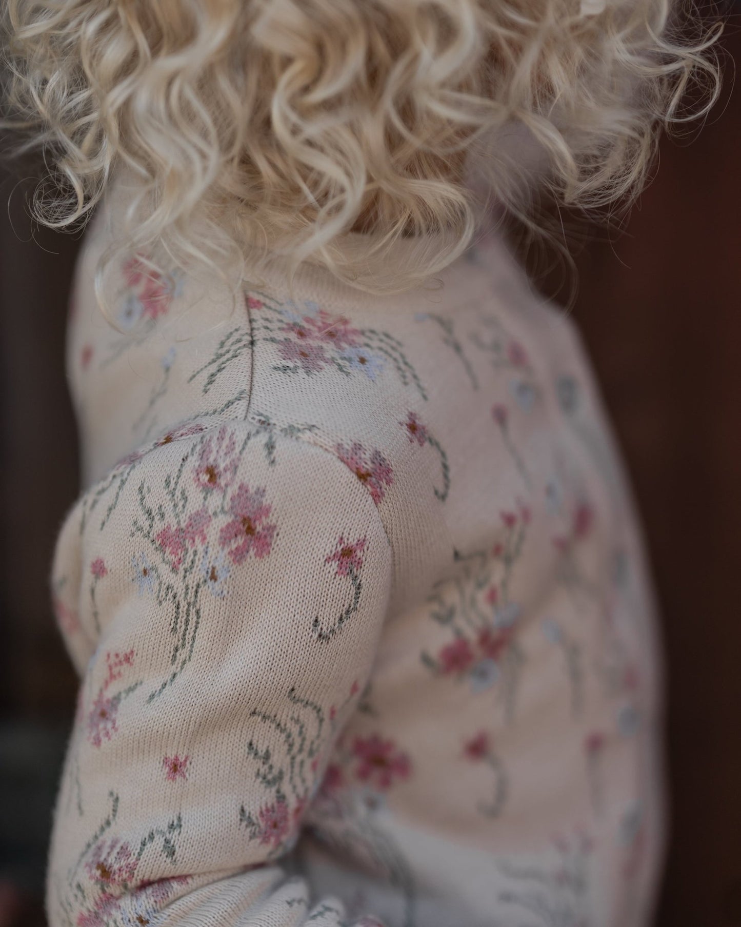 Blomster cardigan - pige - Summer sand - Hanevild