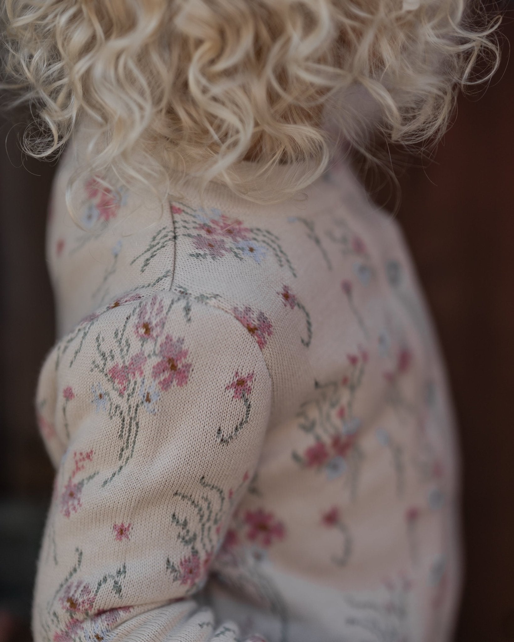 Blomster cardigan - pige - Summer sand - Hanevild