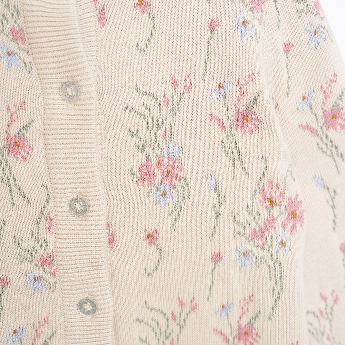 Blomster cardigan - pige - Summer sand - Hanevild