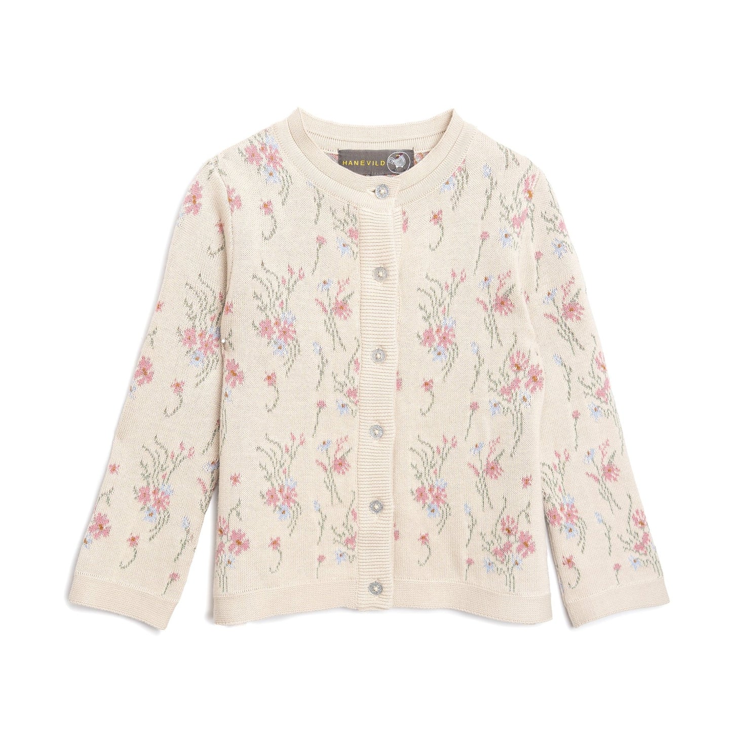 Blomster cardigan - pige - Summer sand - Hanevild