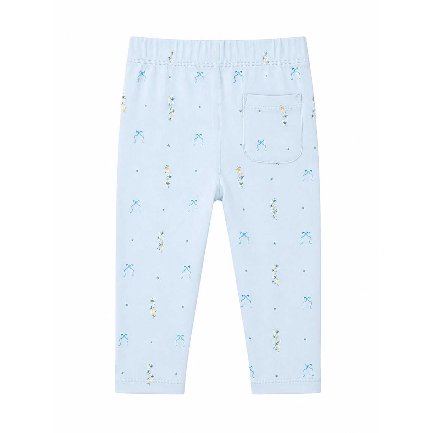 Blue flower leggings -baby - Baby blue - Hanevild