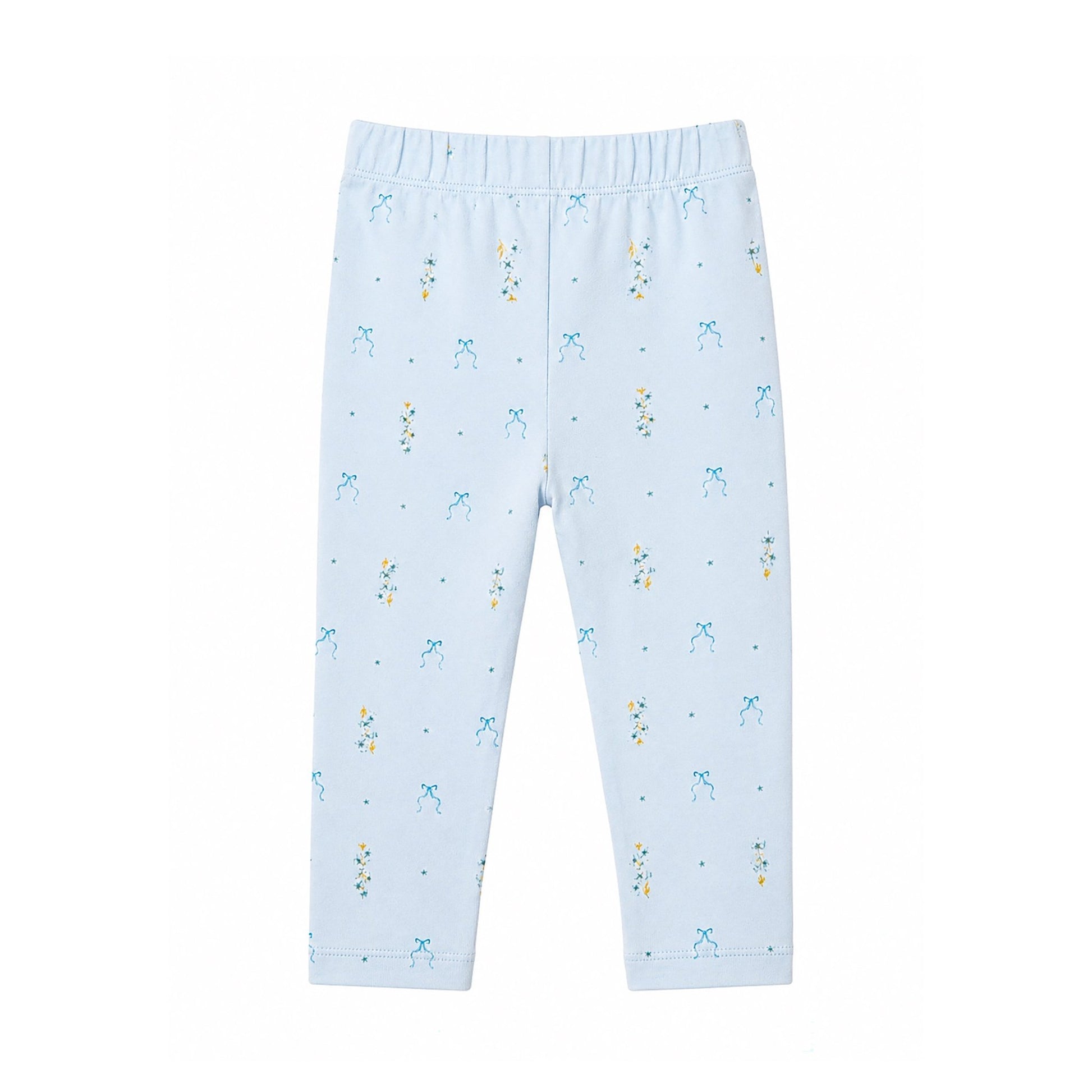 Blue flower leggings -baby - Baby blue - Hanevild