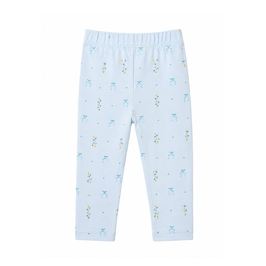 Blue flower leggings -baby - Baby blue - Hanevild