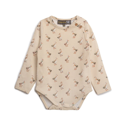 bodystocking med gåseprint - Summer sand - Hanevild