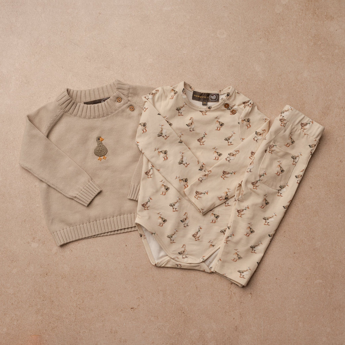 bodystocking med gåseprint - Summer sand - Hanevild