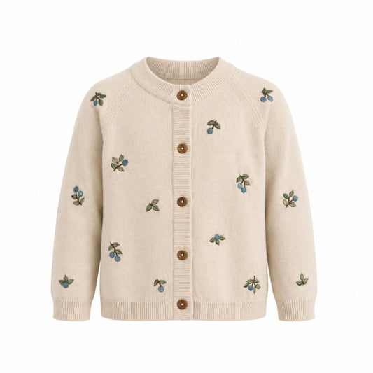 Cardigan med blåbær - Summer sand - Hanevild