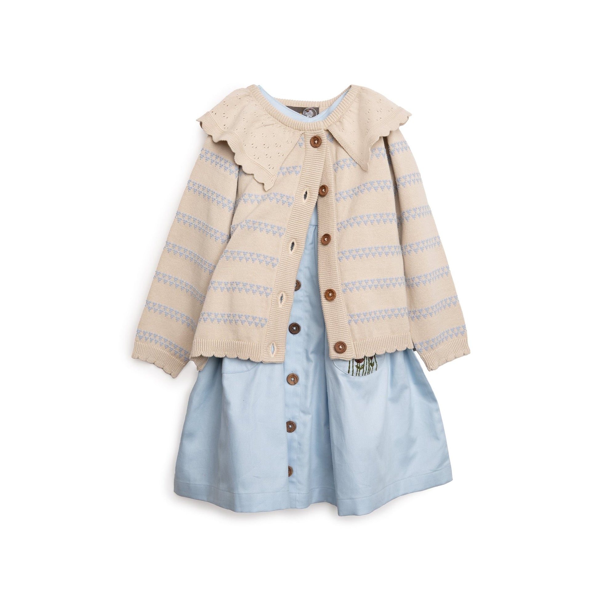 cardigan med hjerter - Kentucky blue - Hanevild