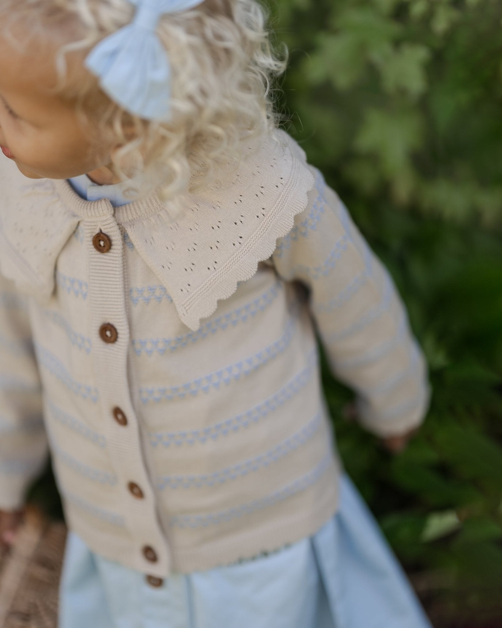cardigan med hjerter - Kentucky blue - Hanevild