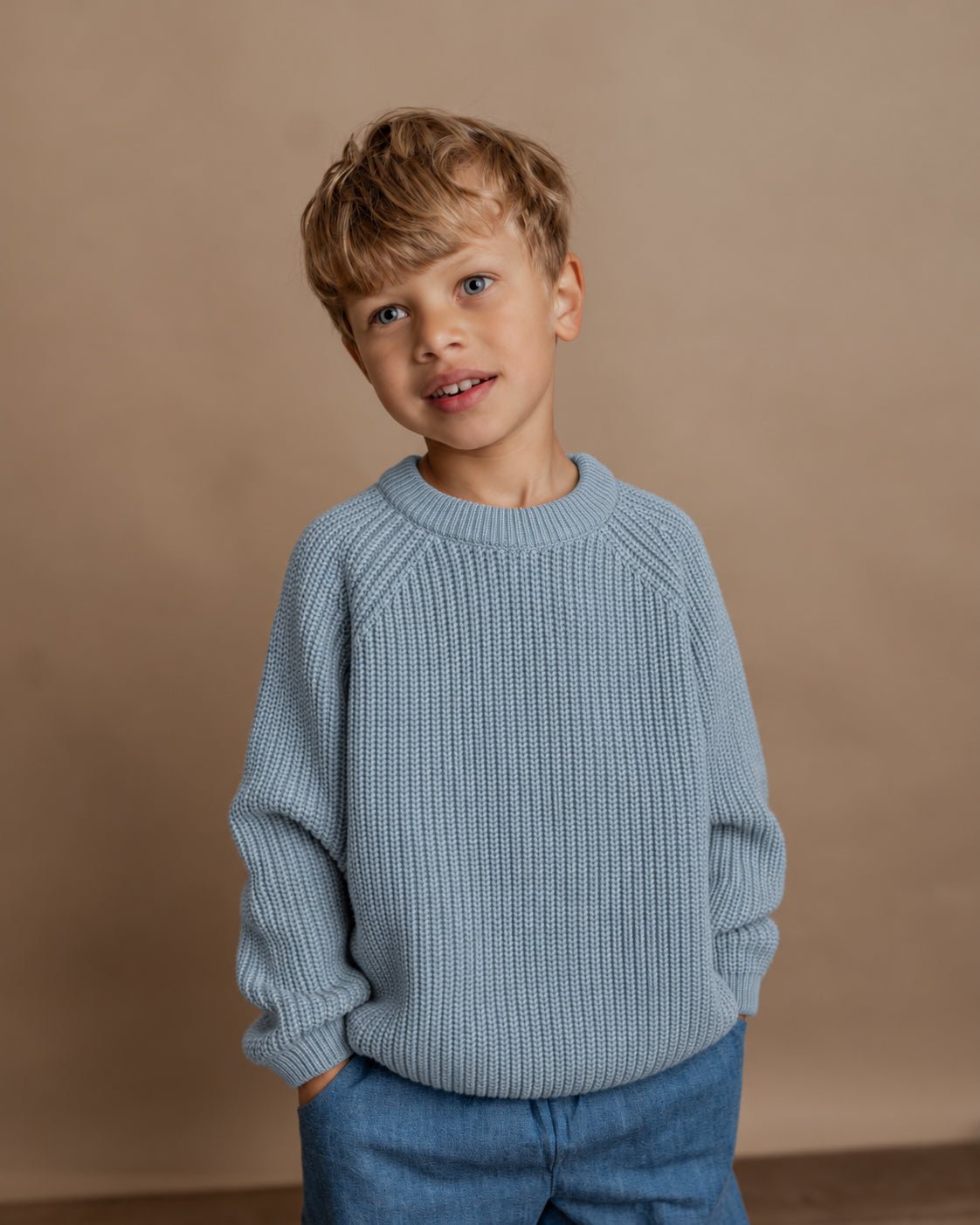 Christian sweater – lys blå - økologisk bomuld - Hanevild