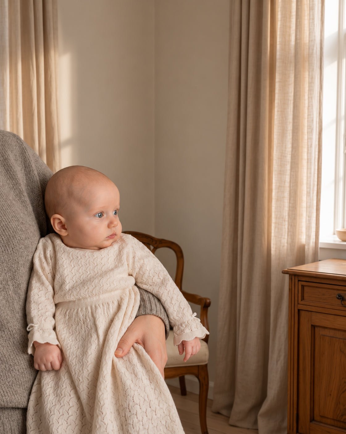Dåbskjole, 20% uld - Hanevild