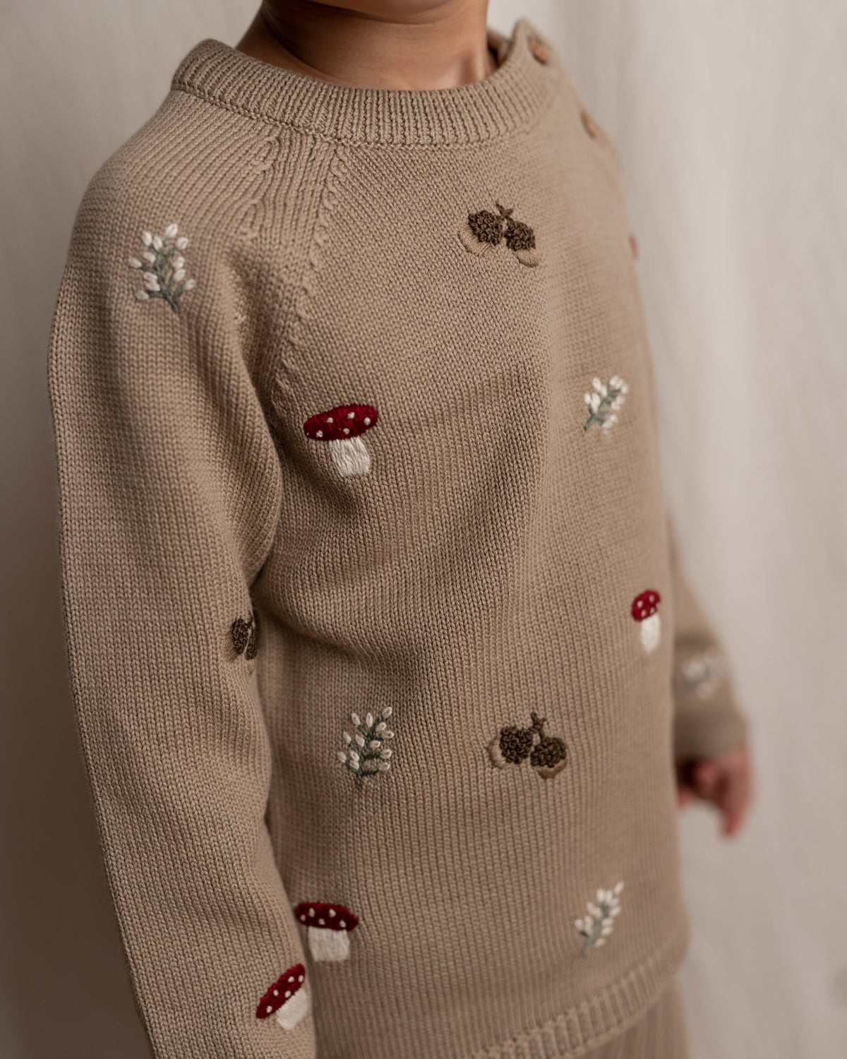 Fall sweater – sand - økologisk bomuld - Hanevild
