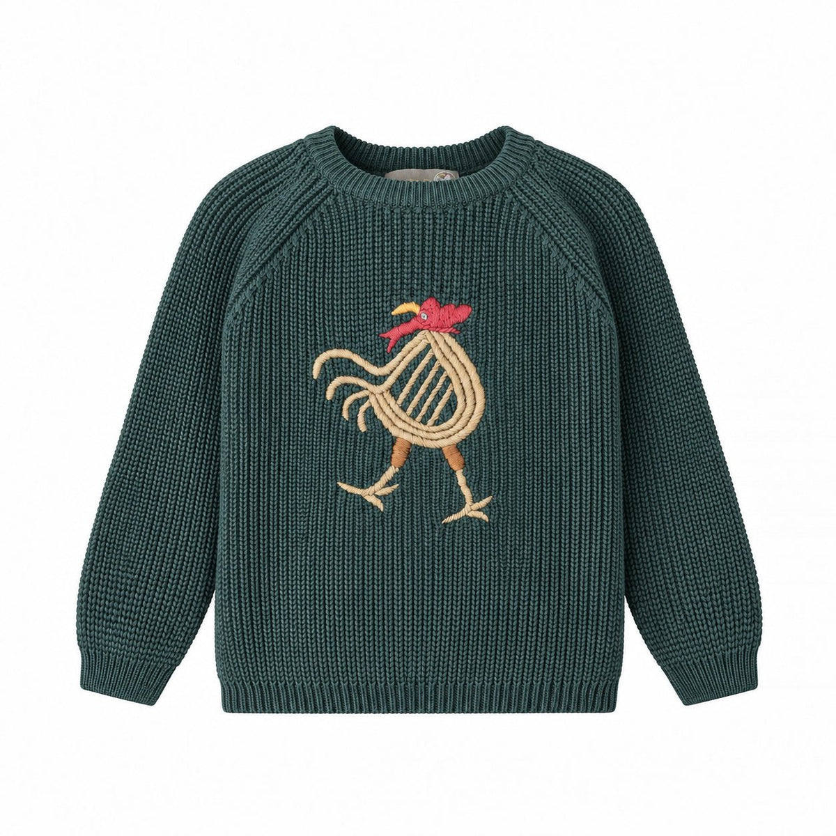Hanevild sweater med hane – økologisk bomuld - Hanevild