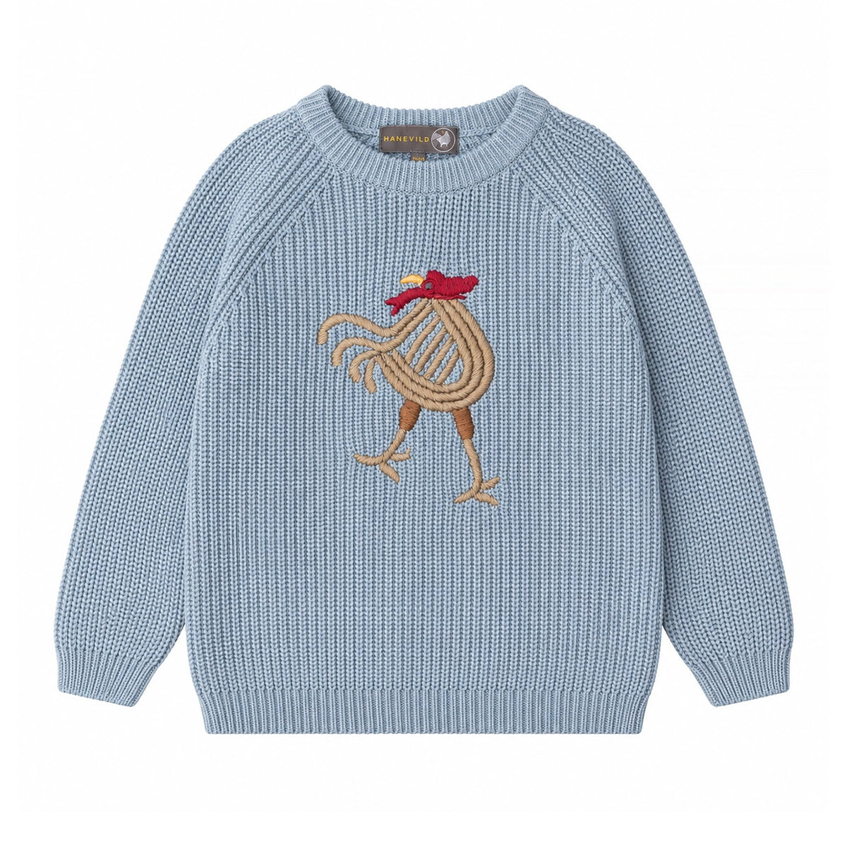 Hanevild sweater – støvet blå - økologisk bomuld - Hanevild