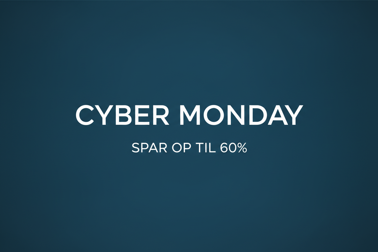 lave nyt coverbillede, petroleums blå, der skal stå cyber monday - spar op til 60%. teksten skal centreres så det også ser godt ud på mobiltelefon