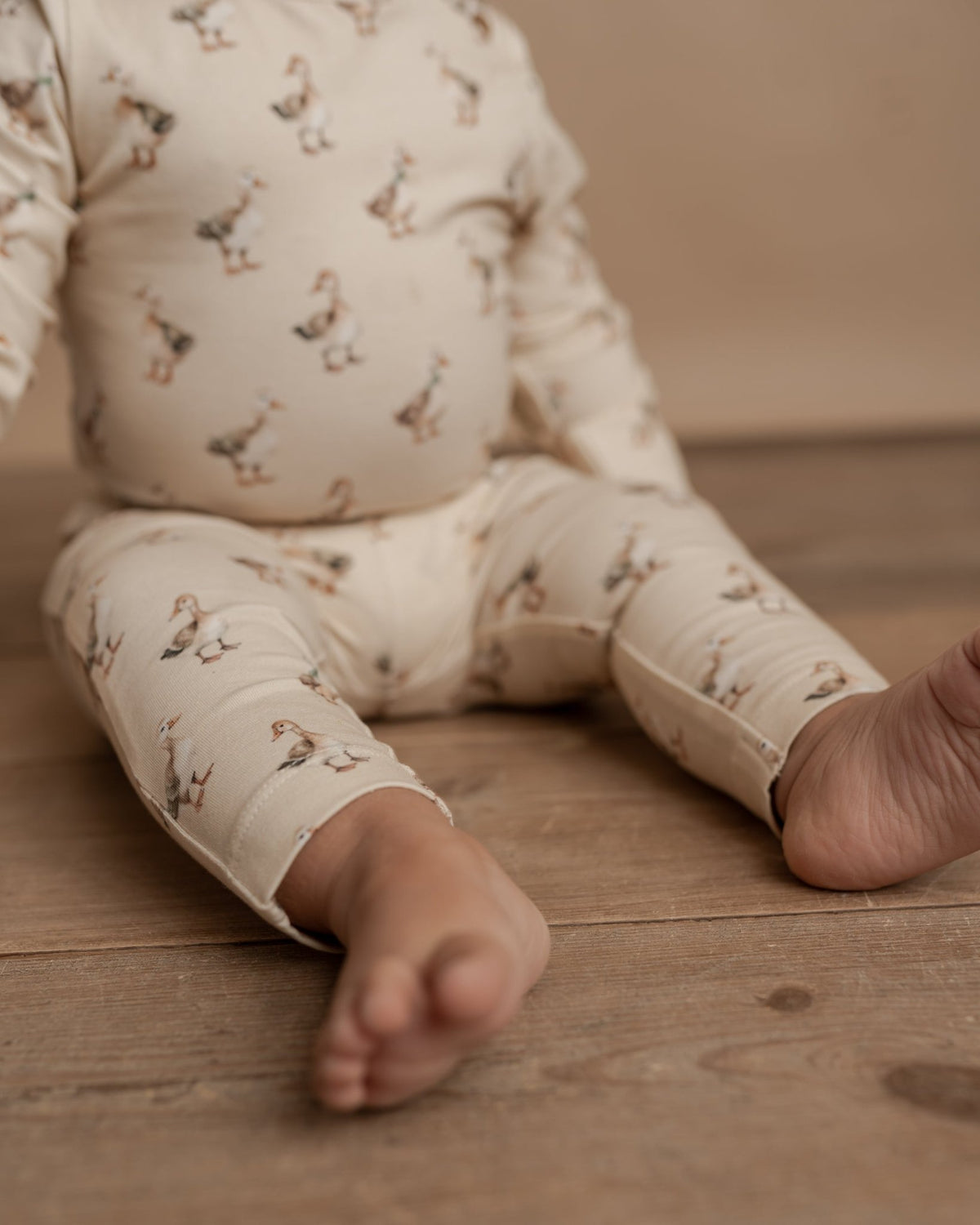 Leggings med gåseprint - baby - Summer sand - Hanevild
