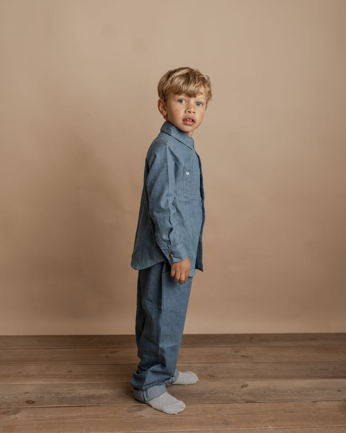 Loosefit bukser i blød denim – unisex - Hanevild