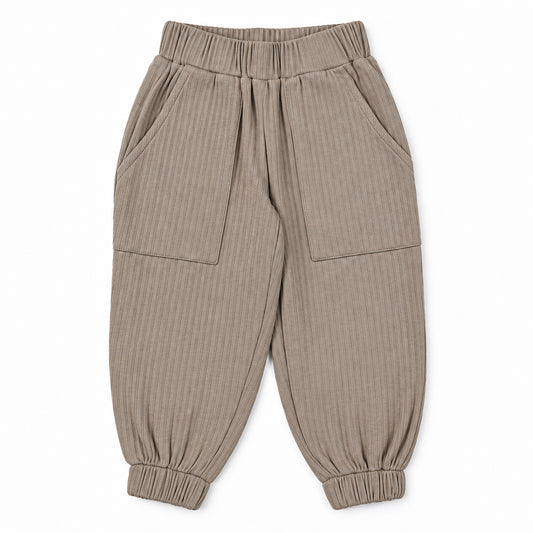 Loosefit-bukser i bomuld – beige