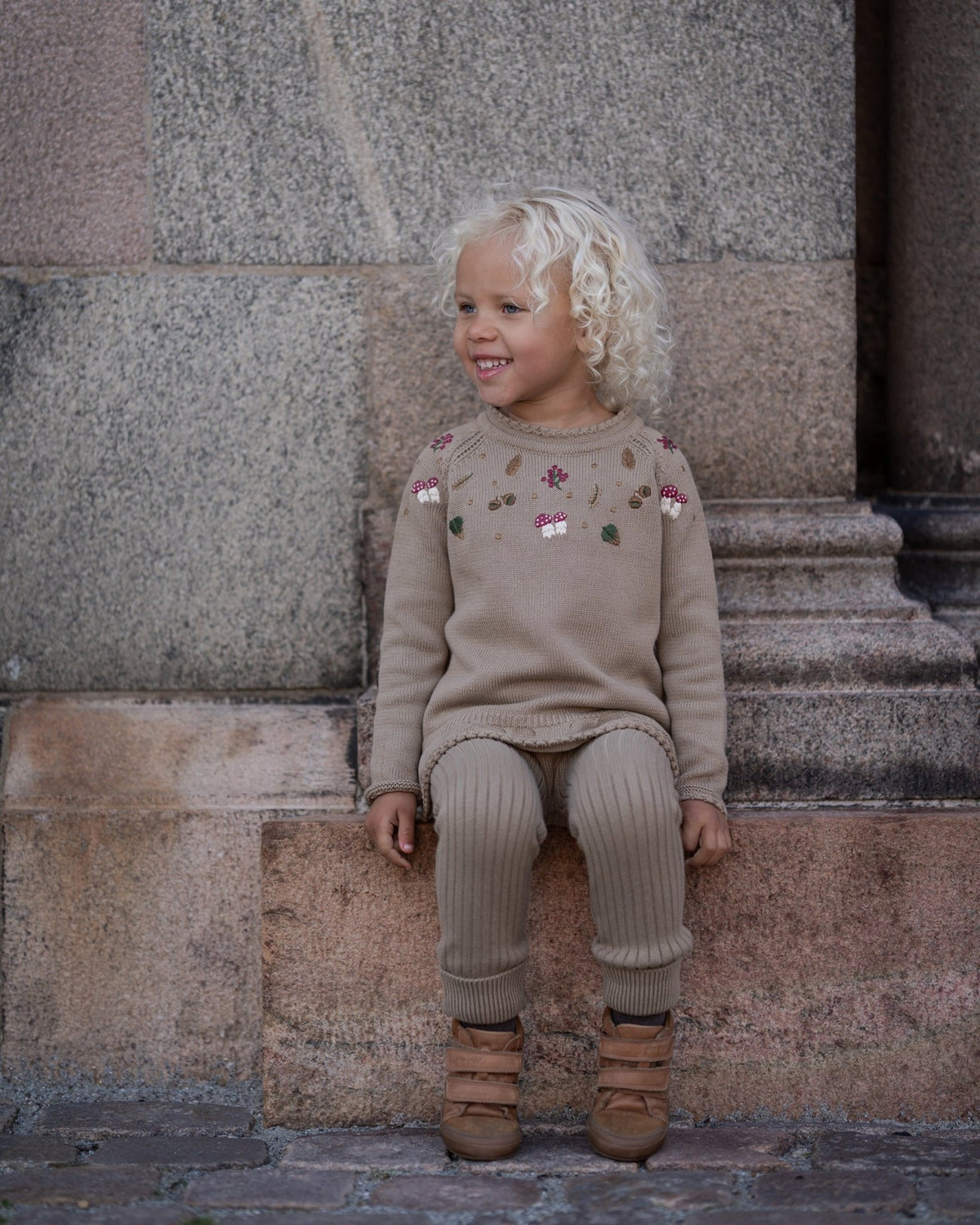Lynge leggings – sand - økologisk bomuld - Hanevild