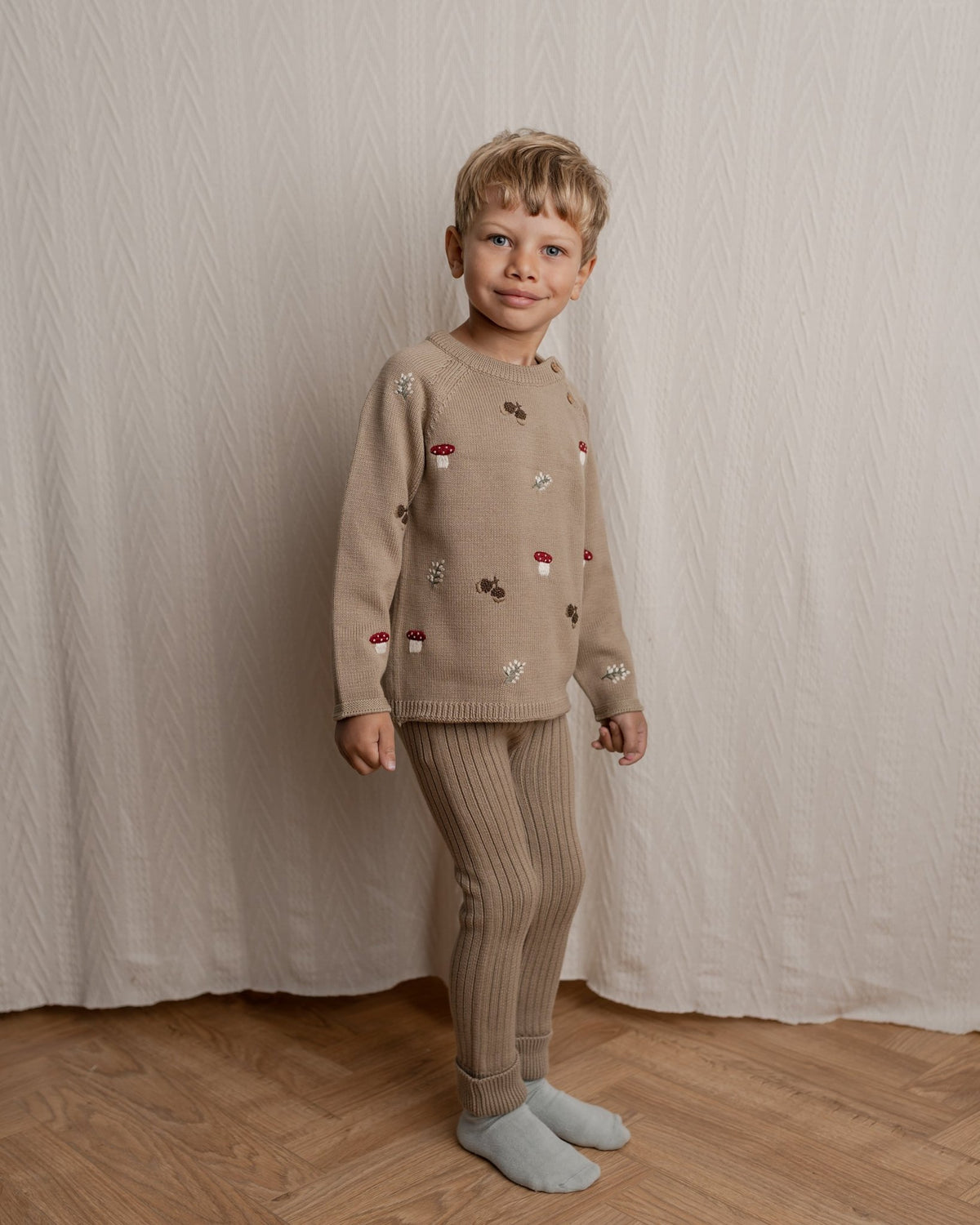 Lynge leggings – sand - økologisk bomuld - Hanevild