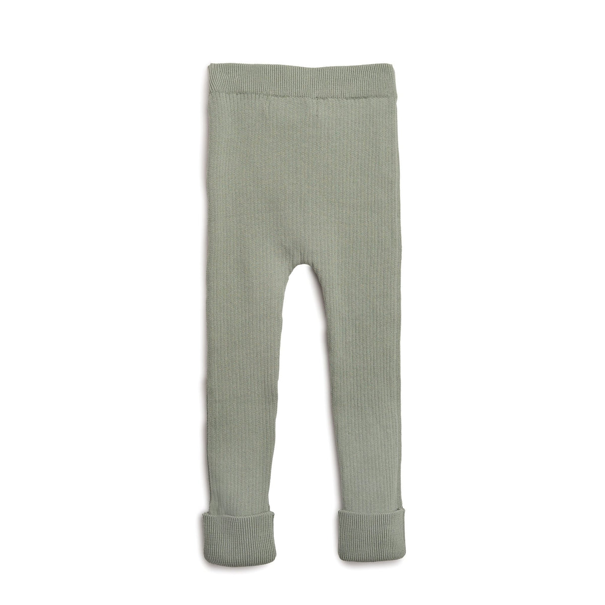 Lynge strikkede leggings i økologisk bomuld – Sage - Hanevild