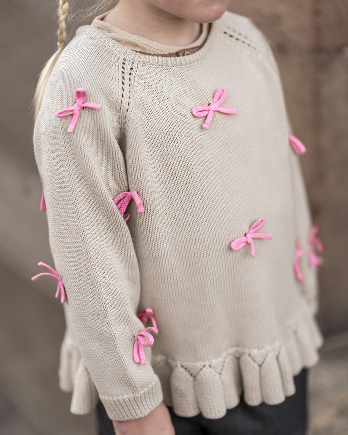 More bows sweater – økologisk bomuld