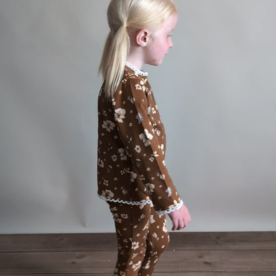 Hanevild Bertil bukser, bladprint Pants Monk's robe