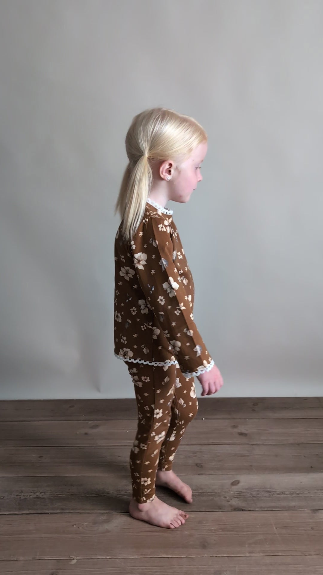 Hanevild Bertil bukser, bladprint Pants Monk's robe