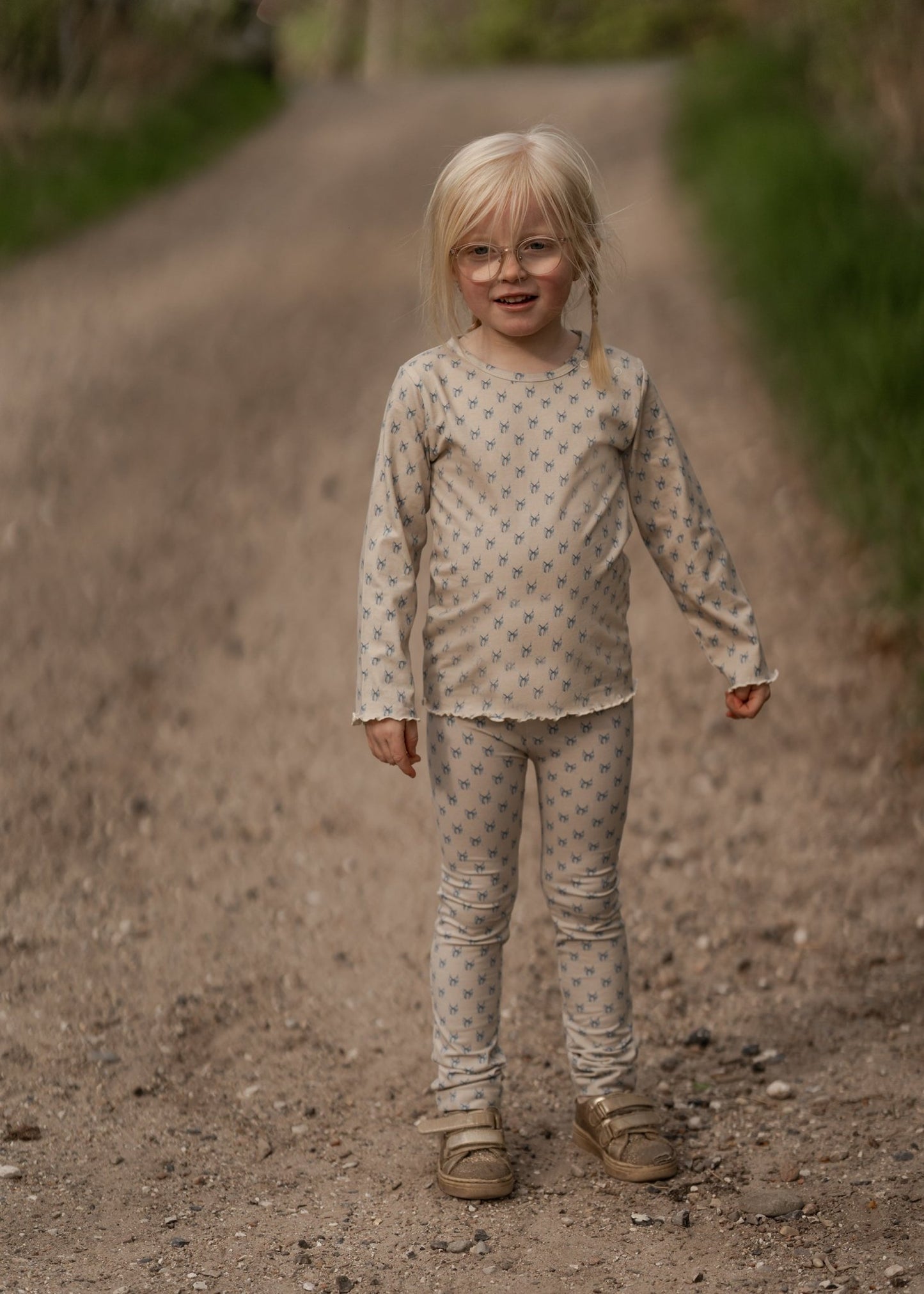 Sløjfe bluse - til piger - Summer sand - Hanevild